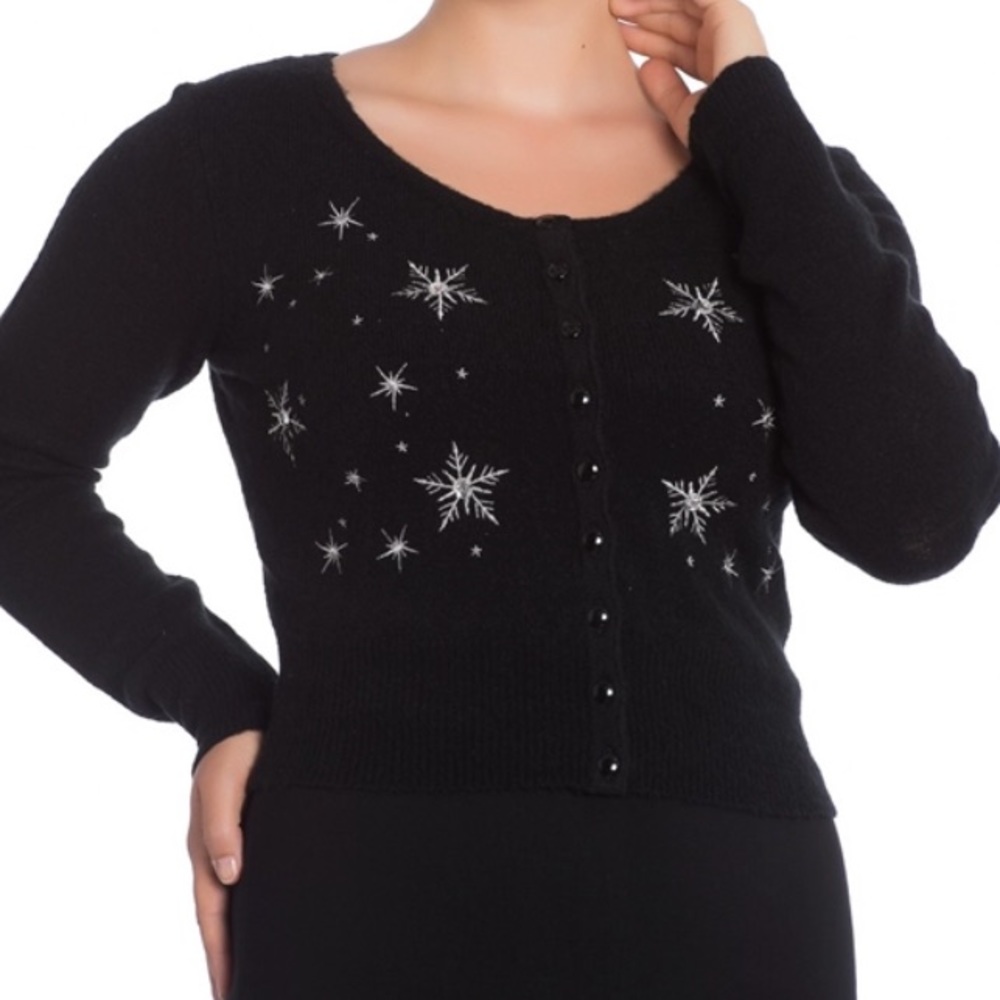 Hell bunny Snowstar Snowflake Black Cardigan